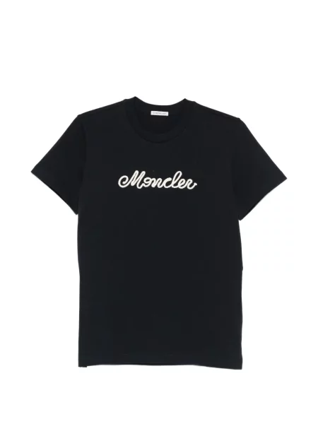 Tricou Moncler cu broderie albastru