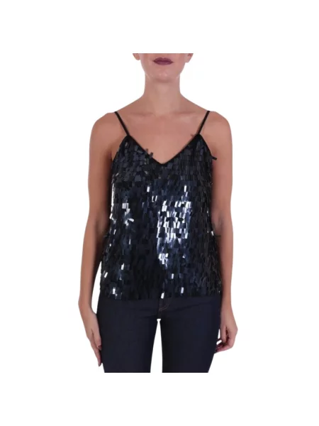 Top Pinko z cekinami czarny