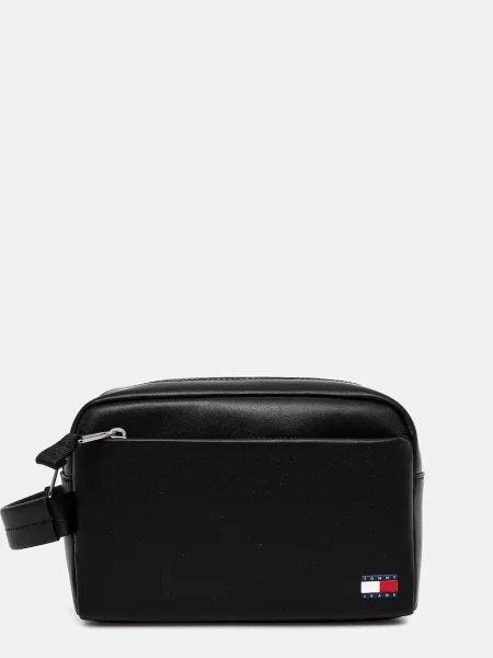 Torba Tommy Jeans skórzana czarna