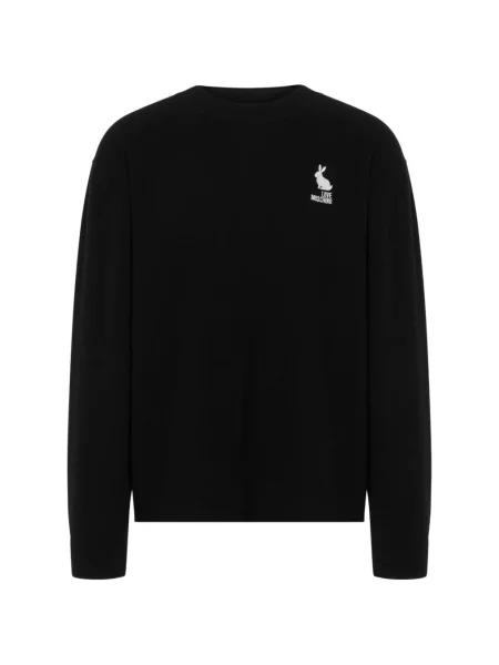 Pulover Love Moschino cu broderie negru