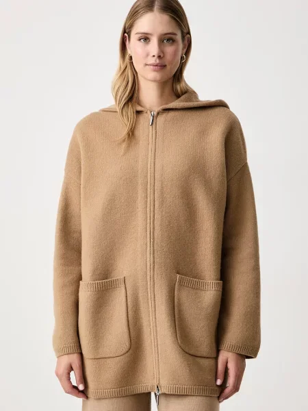 MM by Max Mara cardigan pentru femei din lână MMLNOTIZIA bej