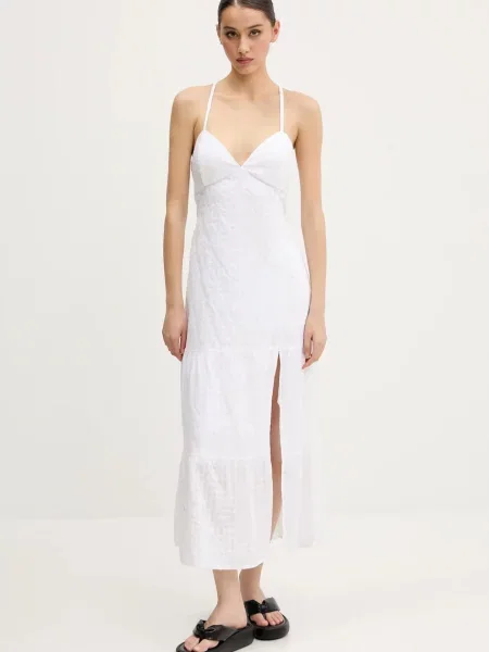 Hollister Co. sukienka midi prosta biały