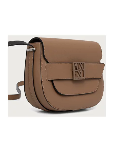 Armani Exchange torebka crossbody z imitacji skóry brązowa