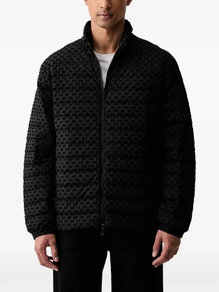 Matlasat geacă Armani Exchange cu imagine negru