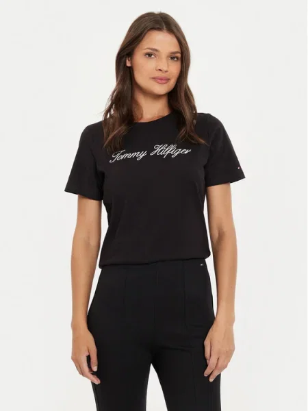 Tommy Hilfiger Tricou Script negru