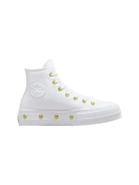Tenisky Converse Chuck Taylor All Star na platforme s cvočkami biela