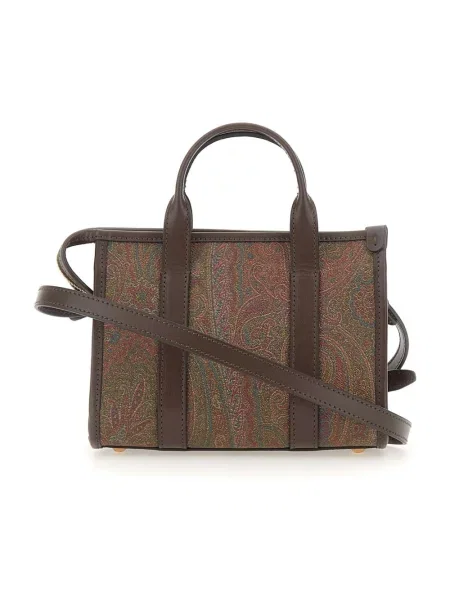 Mała mały torebka skórzana Etro skórzana brązowa