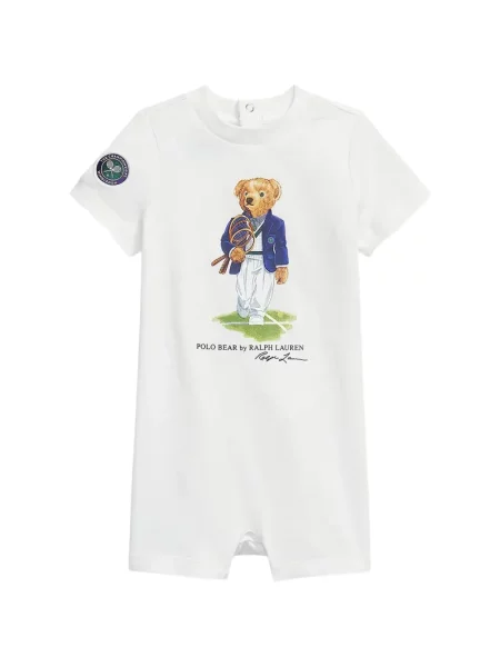Krótki kombinezon dziecięcy Polo Ralph Lauren biały