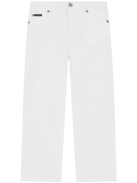 Jeansy straight leg dziecięce Dolce And Gabbana białe