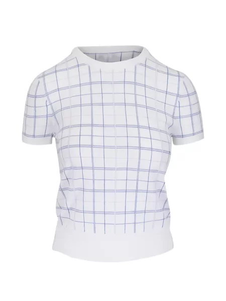 Кашмирен кариран топ Vince бяло