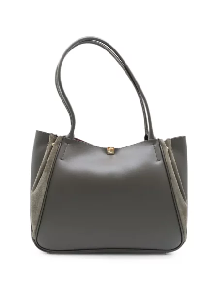 Geantă shopper Coccinelle din piele de căprioară gri
