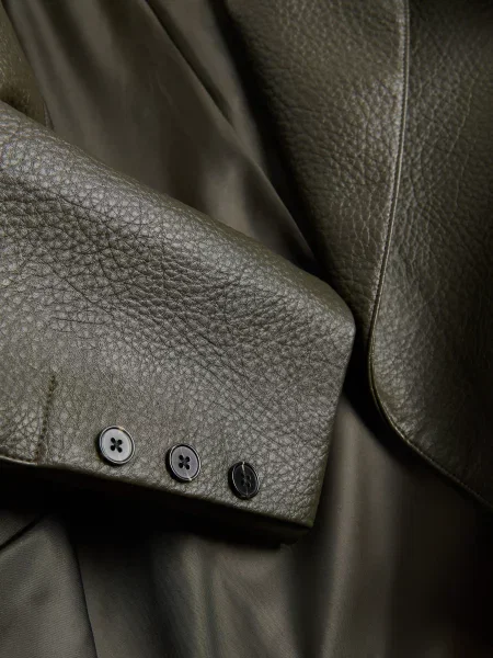 Reserved Пиджак из экокожи пильно-зелений зелений