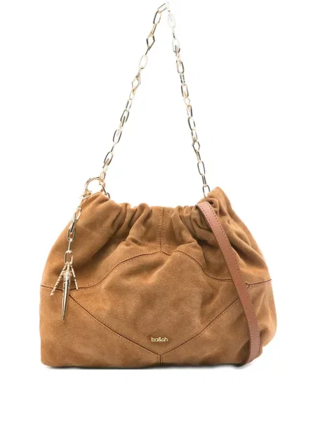 Geantă Ba&sh din piele de căprioară maro