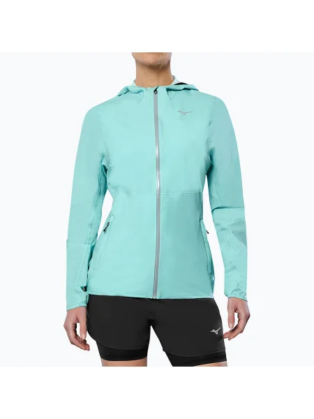 Дамско яке за бягане Mizuno Waterproof ER egghell blue синьо