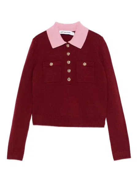 Kołnierzykowy polo Self-portrait czerwone