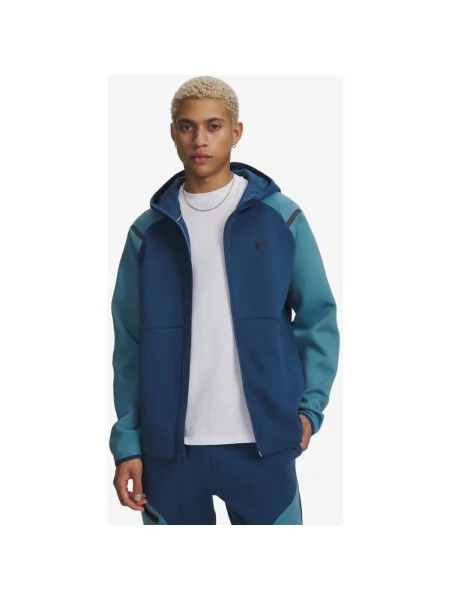 Bluza z kapturem Under Armour Unstoppable Fleece niebiesko-turkusowa M niebieska