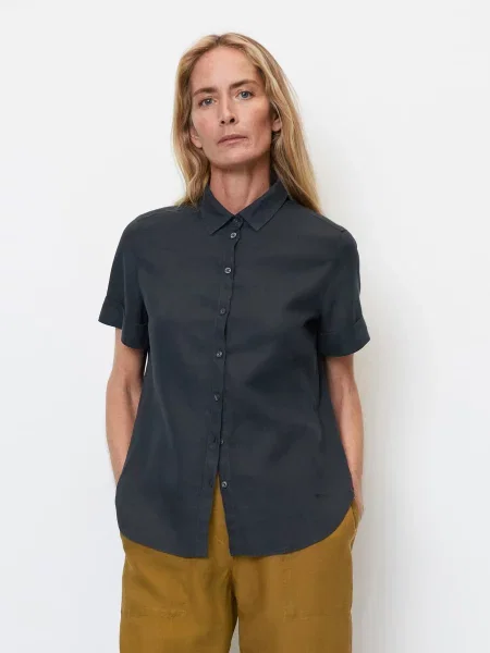 Marc O’Polo Блуза з коротким рукавом без підкладки синій