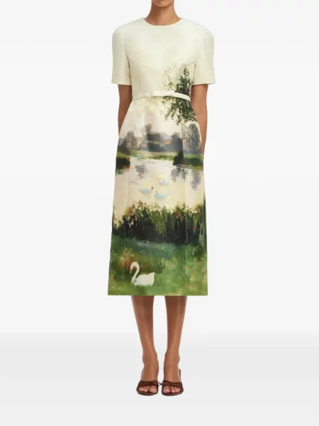 Rochie midi Leo Lin din jacard