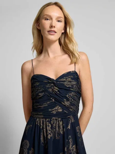 Sukienka wieczorowa z dekoltem w kształcie serca model ‘JACINDRA’ Lauren Ralph Lauren granatowa