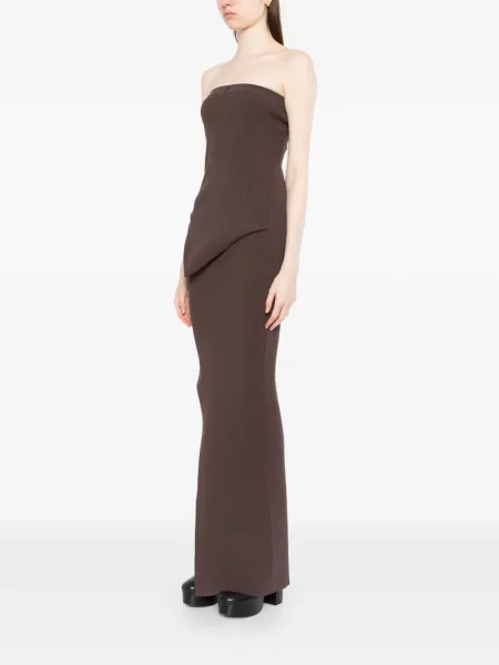 Rochie Rick Owens asimetrică de costum maro