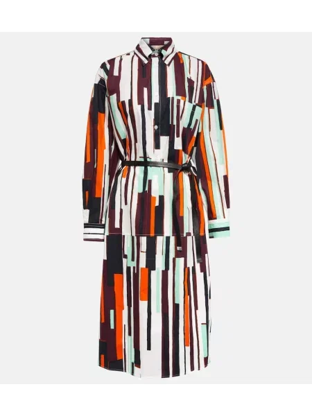 Rochie tip cămașă Plan C cu imagine de costum maro