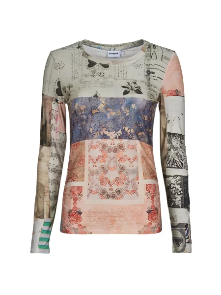 Bluza Desigual z dolgimi rokavi bež