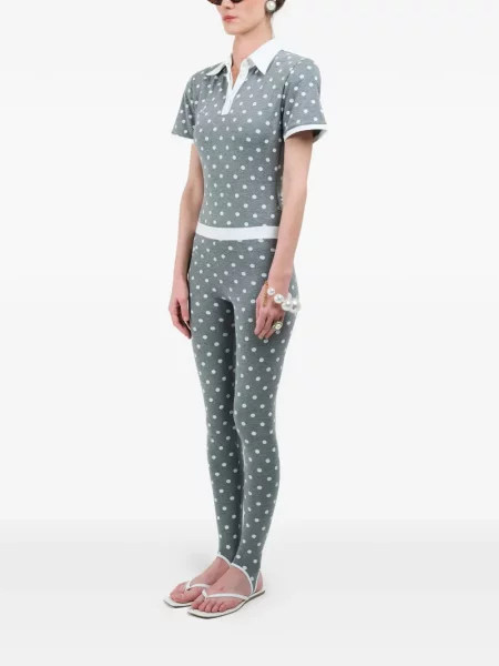 Legginsy Rowen Rose w grochy szare