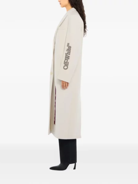 Lung palton Off-white alb