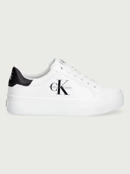 Calvin Klein VULC FLATFORM LACEUP LOW LTH sportcipő női bőr fehér