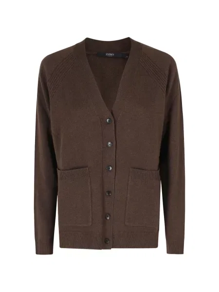 Cardigan Seventy cu decolteu în V maro