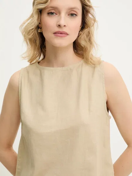 Лляна блузка та шорти Answear Lab бежевий