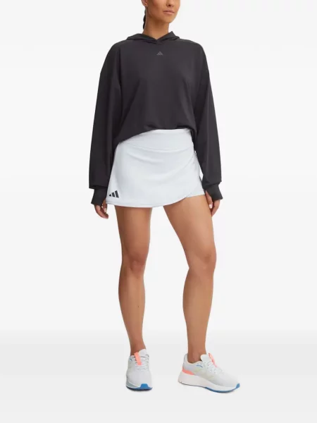 Lung hanorac Adidas din canvas alb