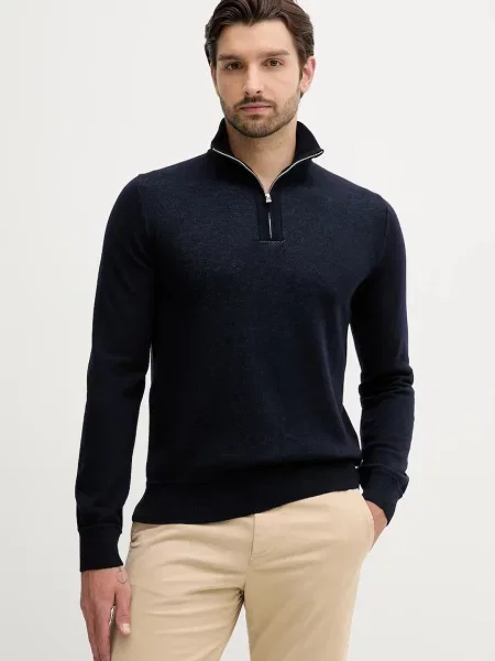 Boss Sweter Typu Troyer Illario blau granatowy