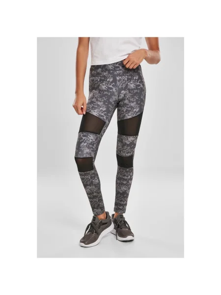 Legginsy Urban Classics z siateczką w kamuflażu szare