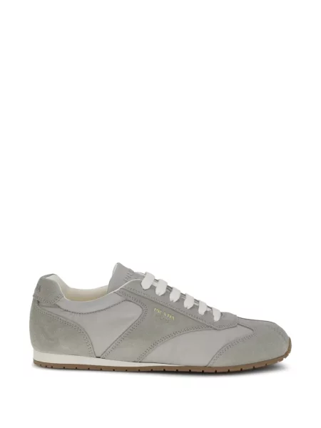 Sneakerși Prada cu șireturi din dantelă gri