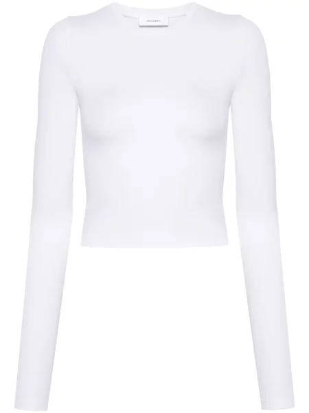 Tricou Wardrobe.nyc din jerseu cu decolteu în U alb