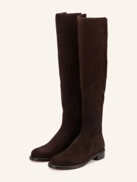 Stuart Weitzman Kozačky Nad Kolena Gisele tmavě hnědá
