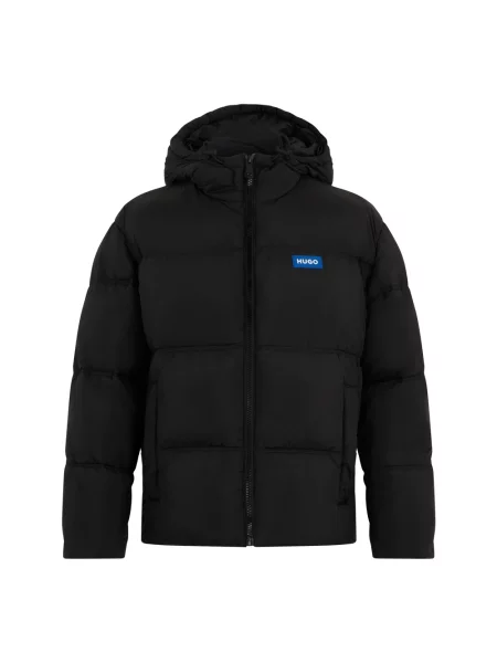 Kurtka pikowana o kroju relaxed fit z kapturem model ‘BODO’ Hugo Blue czarna