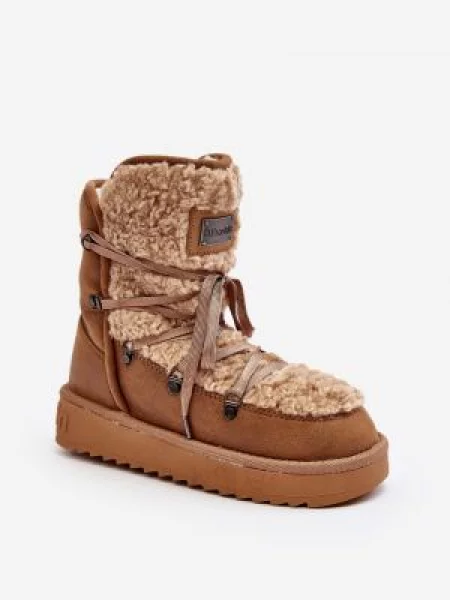 Kotníkové boty Kesi na platformě hnědé