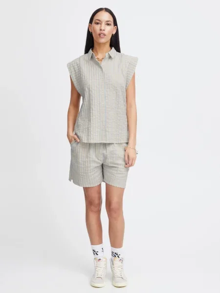 ICHI Pantaloni KADAYA / albastru pastel bej