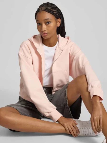 Bluza rozpinana o kroju oversized z kapturem Calvin Klein Jeans różowa