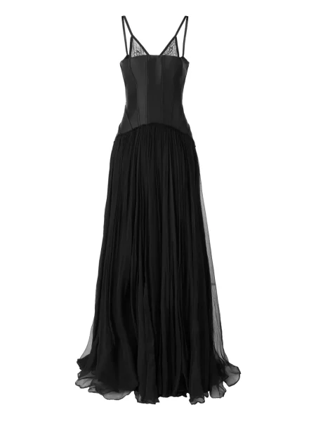Rochie maxi Araftu din dantelă de costum negru