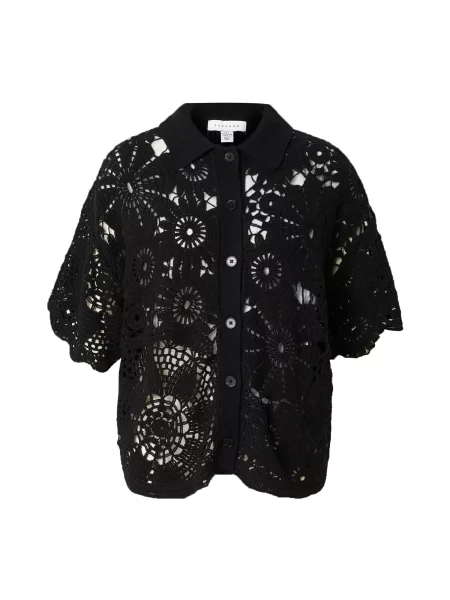 TOPSHOP Geacă tricotată negru