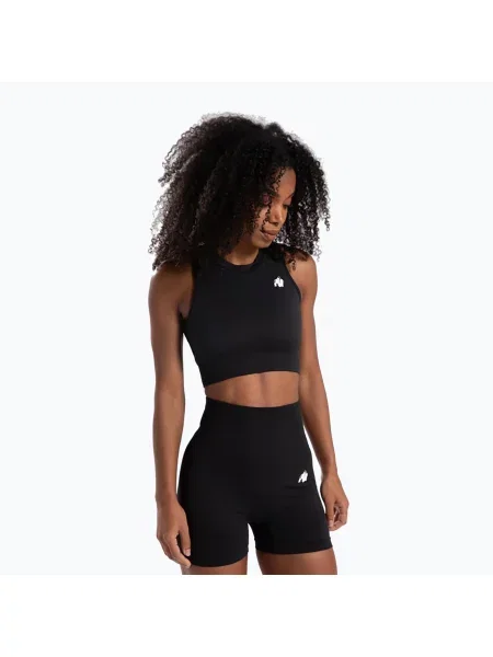 Koszulka sportowa Gorilla Wear o krotszym kroju bezszwowa czarna