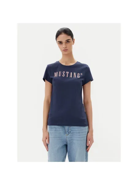 Mustang Majica Loa Slim Fit modra