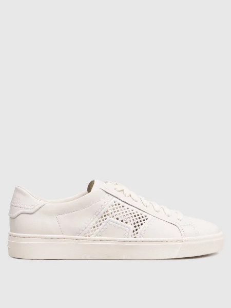 Шкіряні кросівки з вишивкою Santoni білі