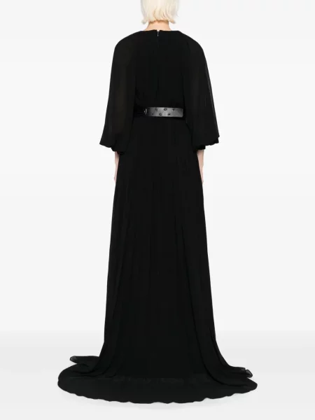 Rochie maxi Saiid Kobeisy plisată de costum negru