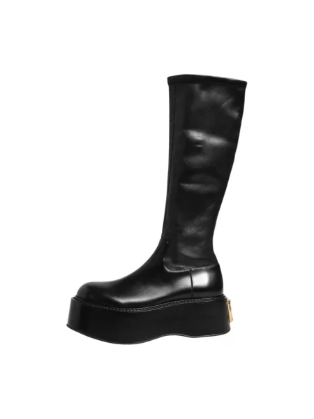 Kozaki Dolce And Gabbana z logo czarne
