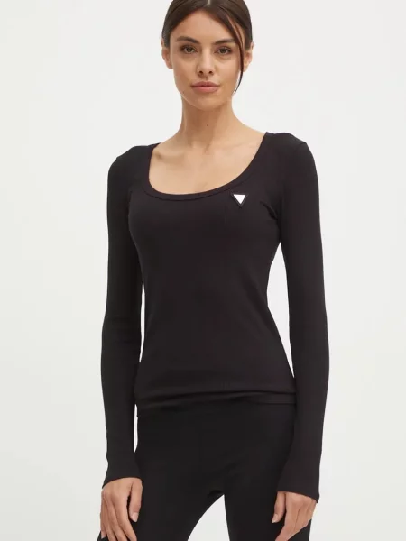 Tričko s dlouhým rukávem Guess černá