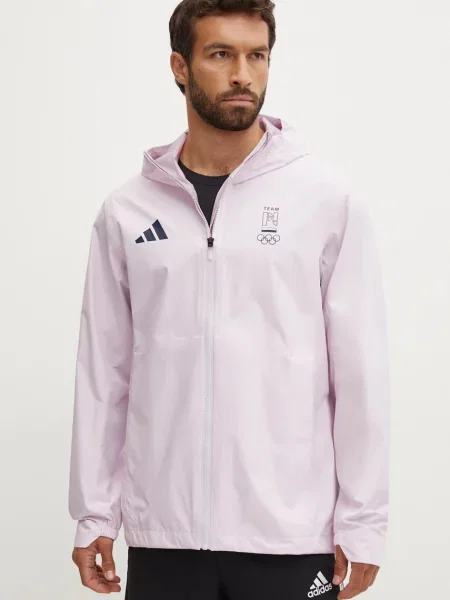 Непромокаемо яке adidas Performance Polska розово